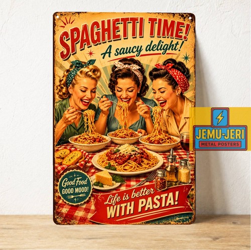 Insegna latta poster spaghetti - insegna,